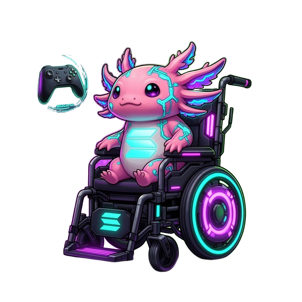Axolote Cibernético — mascote do OmniGame